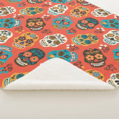 死んだ砂糖の日スカル、オレンジ シェルパブランケット (3/4)