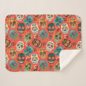 死んだ砂糖の日スカル、オレンジ シェルパブランケット (正面(横))