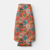 死んだ砂糖の日スカル、オレンジ ボトルクーラー (正面)