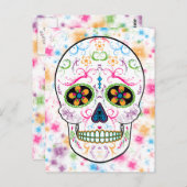 死んだ砂糖の日スカル – 明るい数々の色 ポストカード (正面/裏面)