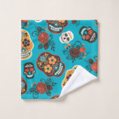 死んだ砂糖スカルの日 バスタオルセット (ウォッシュタオル)