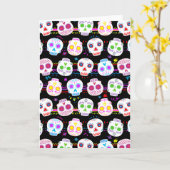 死んだ砂糖スカル カード (黄色い花)