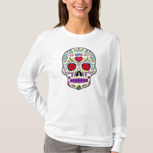 死んだ砂糖Skull Dia de los Muertosの日 Tシャツ