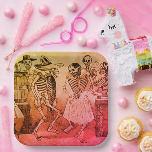 死んだ紙の日 – ホセ・グアダルーペポサダ ペーパープレート (パーティー)