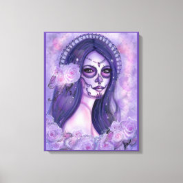 死んだ紫のバラと蝶レネの日 キャンバスプリント