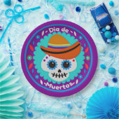 死んだ紫の青と帽子の日 – 家族の子供9" ペーパープレート (パーティー)