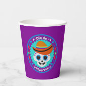 死んだ紫の青と帽子の日 – 家族の子供 紙コップ (正面)