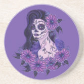 死んだ紫色のガーベラのデイジーアートの日by Renee コースター (正面)