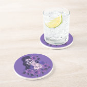 死んだ紫色のガーベラのデイジーアートの日by Renee コースター (側面)