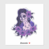 死んだ紫色のガーベラのデイジーアートの日by Renee シール (シート)