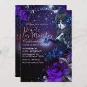 死んだ紫色のブルーディアデロスムエルトスの日 招待状 (正面/裏面)