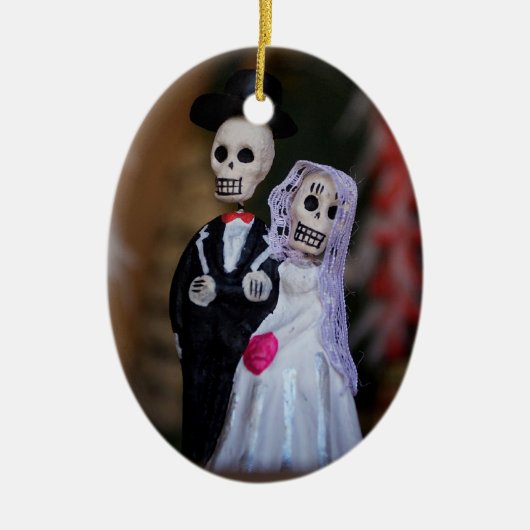 死んだ結婚式のカップルの日 セラミックオーナメント (正面)