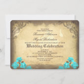 死んだ結婚式の招待のゴシック様式スカルのカップル日 招待状 (裏面)