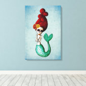 死んだ美しい人魚の娘の日 キャンバスプリント (インサイチュ (ウッドフロア))