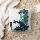 死んだ美しい砂糖のスカルメイクアップガールの日 クッション (ブランケット)