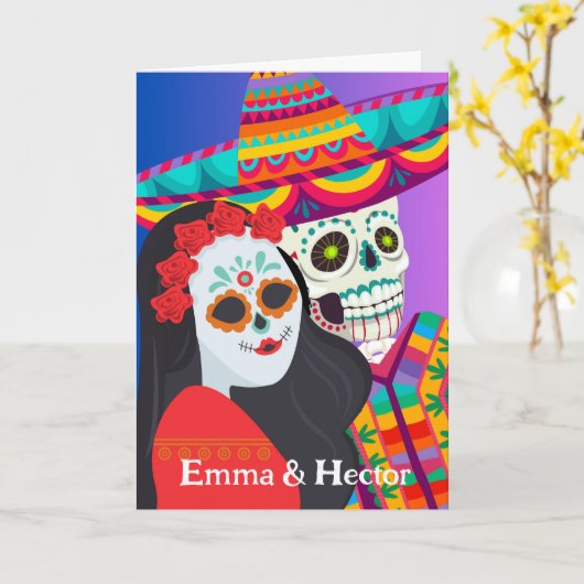 死んだ義理の娘と息子 カード (黄色い花)