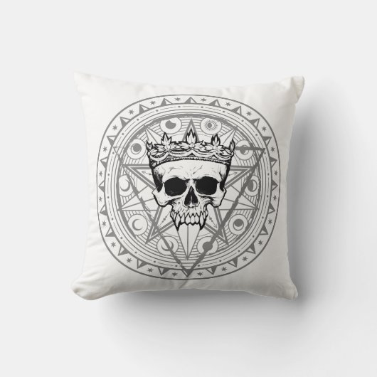 死んだ者の王：ダーク王室の・ヴァンパイア・シギル・ホワイト クッション (正面)