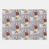 死んだ花嫁の3日の水色スケルトン ラッピングペーパーシート (正面3)