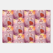 死んだ花嫁の3日の水色スケルトン ラッピングペーパーシート (正面)