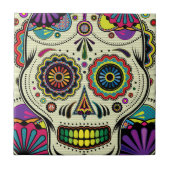 死んだ芸術のスカル色/日-タイルを砂糖で甘くして下さい タイル (正面)