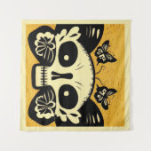 死んだ蝶の日ウッドカット1 タペストリー (正面(横))