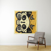 死んだ蝶の日ウッドカット1 タペストリー (インサイチュ(横))