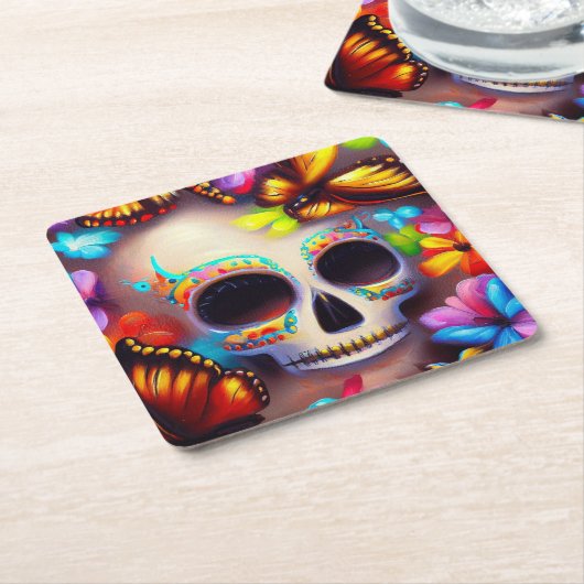 死んだ蝶の日1 スクエアペーパーコースター (アングル)