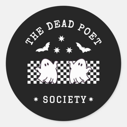 死んだ詩人の社会かわいい幽霊ハロウィーン ラウンドシール (正面)
