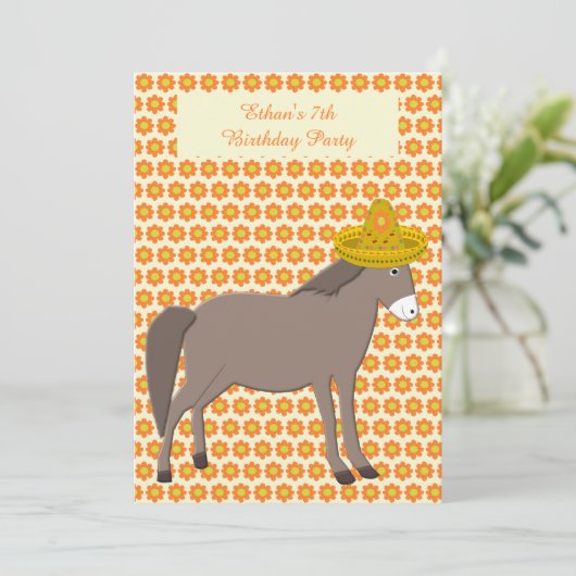 死んだ誕生日パーティーのメキシコのロバの日 招待状 (スタンド正面)