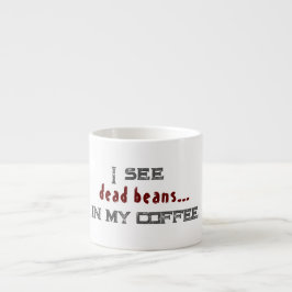 死んだ豆の白いハロウィーンを見る エスプレッソカップ