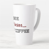 死んだ豆の白いハロウィーンを見る カフェラテマグ (右アングル)