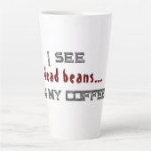 死んだ豆の白いハロウィーンを見る カフェラテマグ (正面)