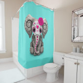 死んだ象のピンク日 シャワーカーテン (インサイチュ)