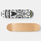 死んだ赤いのの砂糖のスカル日および緑 スケートボード (横)