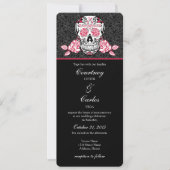 死んだ赤い砂糖のスカルの結婚式招待状の日 招待状 (正面)