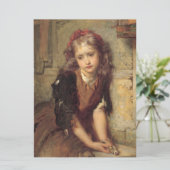 死んだ金魚の悲しい女の子(ペットの悔やみや弔慰) カード (スタンド正面)