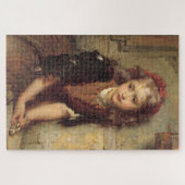 死んだ金魚の悲しい女の子(ペットの悔やみや弔慰) ジグソーパズル (横)