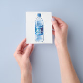 死んだ雪だるまの溶けたボトルウォーター チラシ (手)