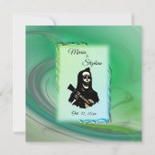 死んだ霧の緑の結婚式招待状 招待状 (裏面)