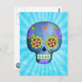 死んだ青い砂糖のスカル ポストカード (正面/裏面)