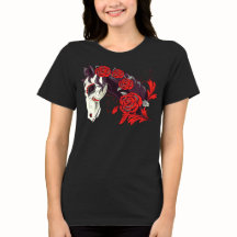 死んだ馬の骸骨とバラ