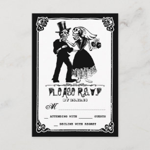 死んだ骨組カップルの結婚式のrsvp 出欠カード