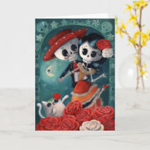 死んだ骨組恋人の日 カード (黄色い花)