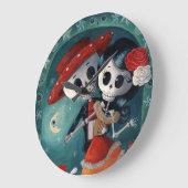 死んだ骸骨の恋人たちの日 ラージ壁時計 (傾斜)