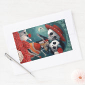 死んだ骸骨の恋人たちの日 長方形シール (封筒)