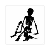 死んだ骸骨の男の子ペット猫のシルエット ラバースタンプ (インプリント)