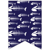 死んだ魚の骨格 白骨 釣りユーモア バンティングフラッグ (第3の旗)
