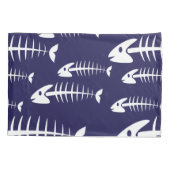 死んだ魚の骨格 白骨 釣りユーモア 枕カバー (裏面)