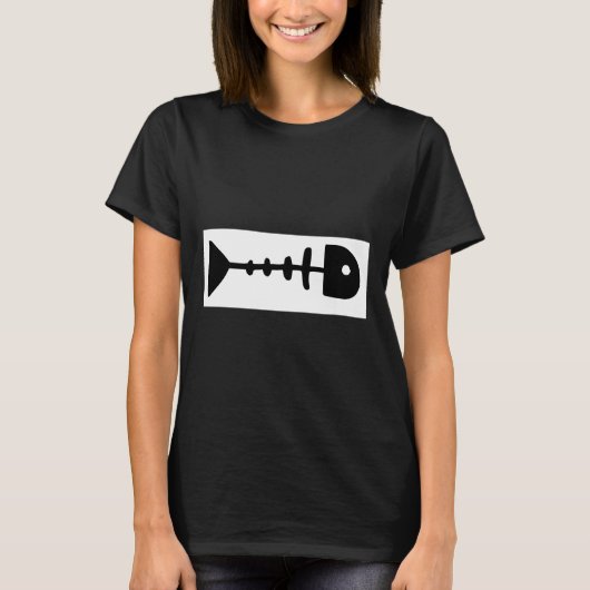 死んだ魚の骨格 Tシャツ (正面)
