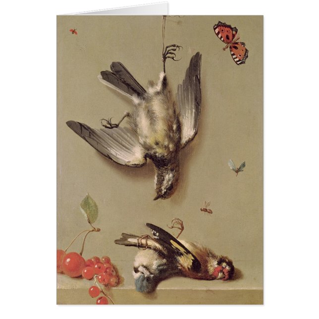 死んだ鳥およびさくらんぼ1712年の静物画 (正面)